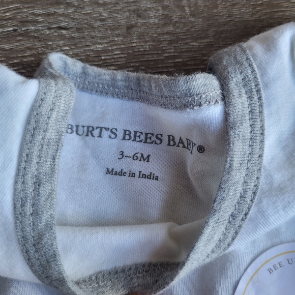 BURTS BEES Blue Smoke Hand Dyed Organic Cotton Dress Size 3-6M - Picture 3 of 7